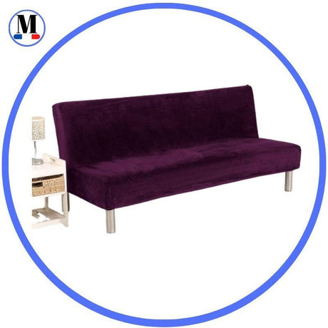 Housses De Canapé Clic Clac En Velours Violet Foncé - La Maison de la Housse®