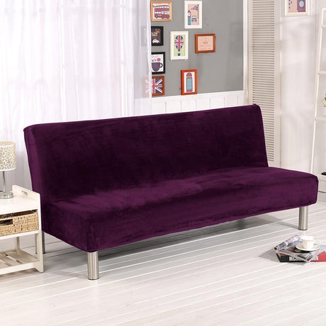 Housses De Canapé Clic Clac En Velours Violet Foncé - La Maison de la Housse®