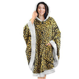 Plaid Poncho Sweat Cape Léopard - La Maison de la Housse®