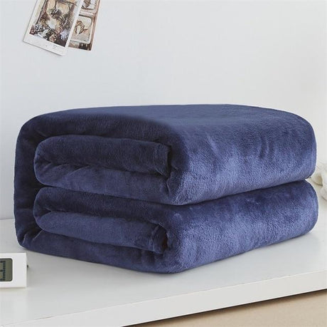 Plaids Bleu Foncé Classique En Polaire Doux - La Maison de la Housse®