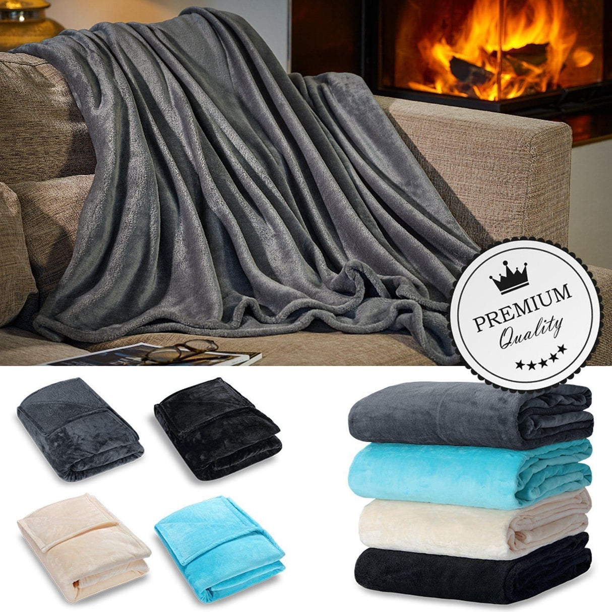 Plaids Jade Classique En Polaire Doux - La Maison de la Housse®