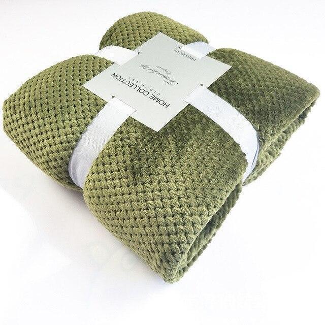 Plaids Polaire Doux Vert Armée - Hiver - La Maison de la Housse®