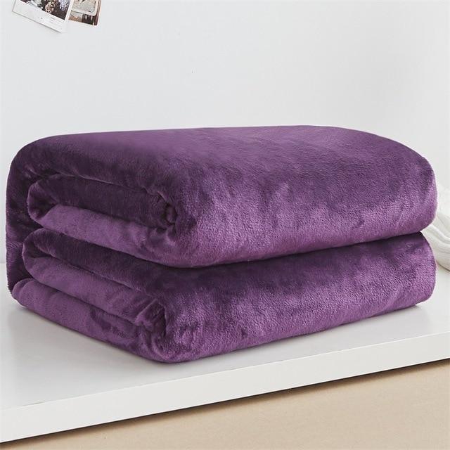 Plaids Violet Foncé Classique En Polaire Doux - La Maison de la Housse®