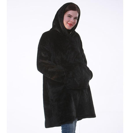Poncho Pull Over Sweatshirt Plaid - Noir Taille Unique - Femme - La Maison de la Housse®