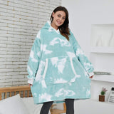 Poncho Pull Over Sweatshirt Plaid Nuage Vert - Homme & Femme - La Maison de la Housse®