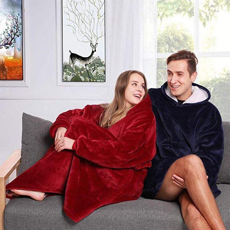 Sweat à Capuche Plaid Poncho Pull - La Maison de la Housse®